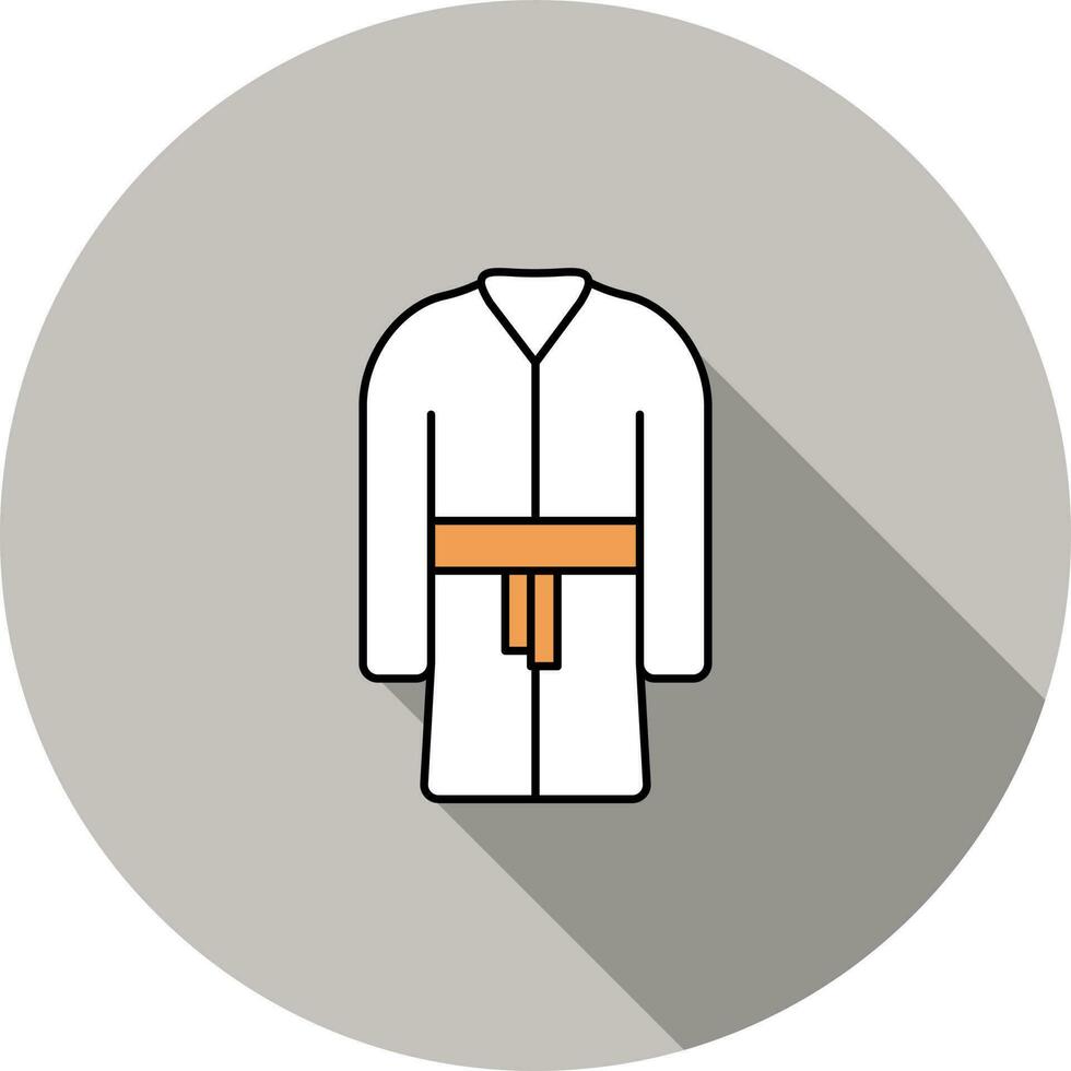 karaté ou taekwondo uniforme icône dans Orange et blanc couleur. vecteur