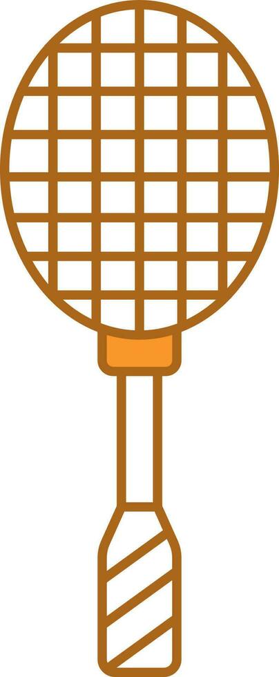 badminton raquette icône dans Orange et blanc couleur. vecteur