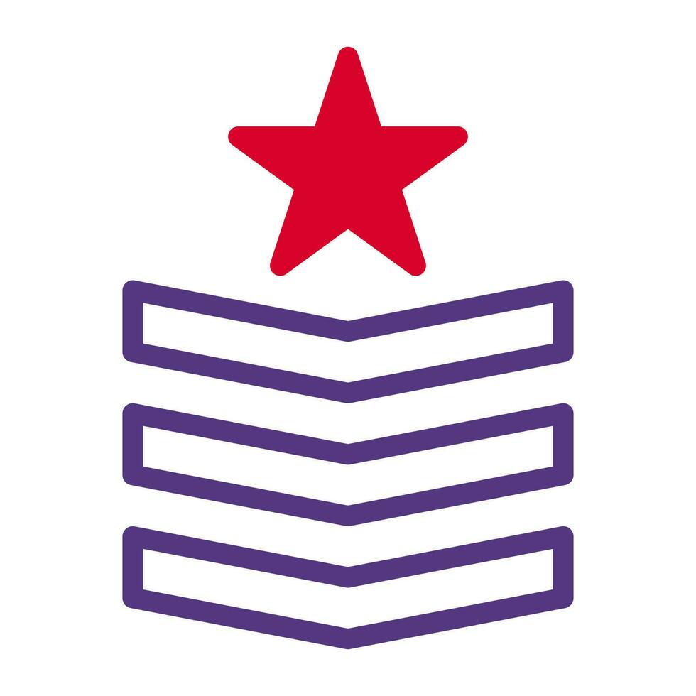 badge icône bichromie rouge violet Couleur militaire symbole parfait. vecteur