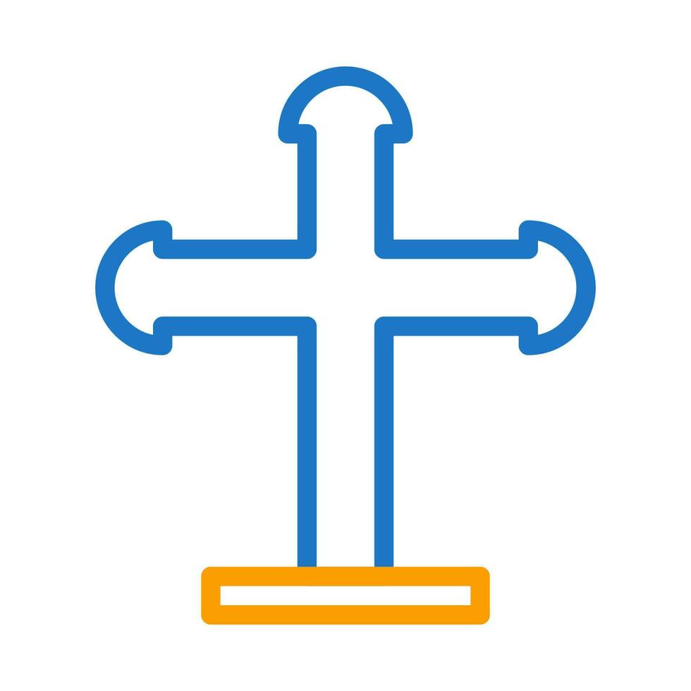 salib icône bicolore bleu Orange Couleur Pâques symbole illustration. vecteur