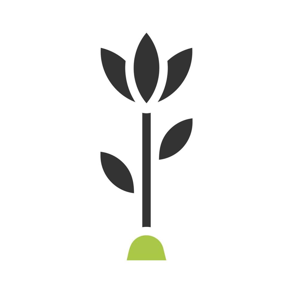 fleur icône solide vert gris Couleur Pâques symbole illustration. vecteur