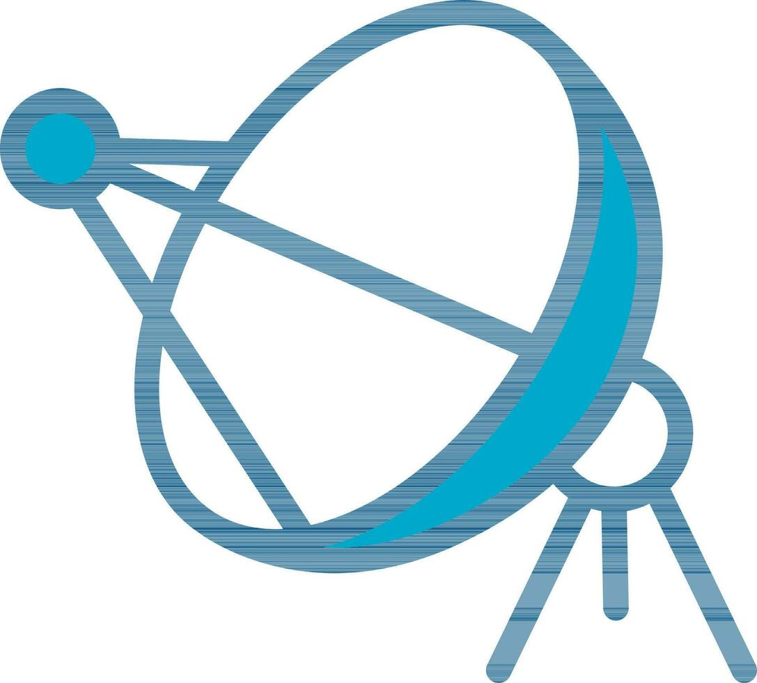 Satellite plat icône dans bleu et blanc couleur. vecteur