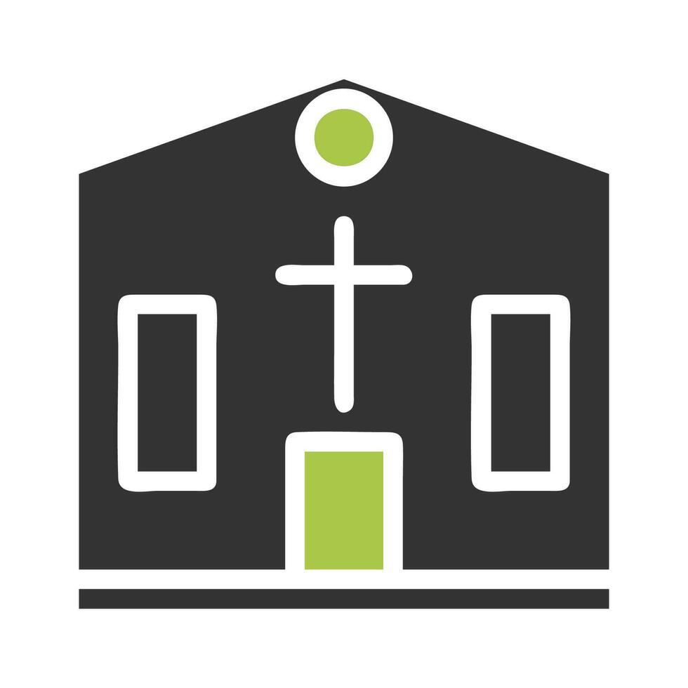 cathédrale icône solide vert gris Couleur Pâques symbole illustration. vecteur