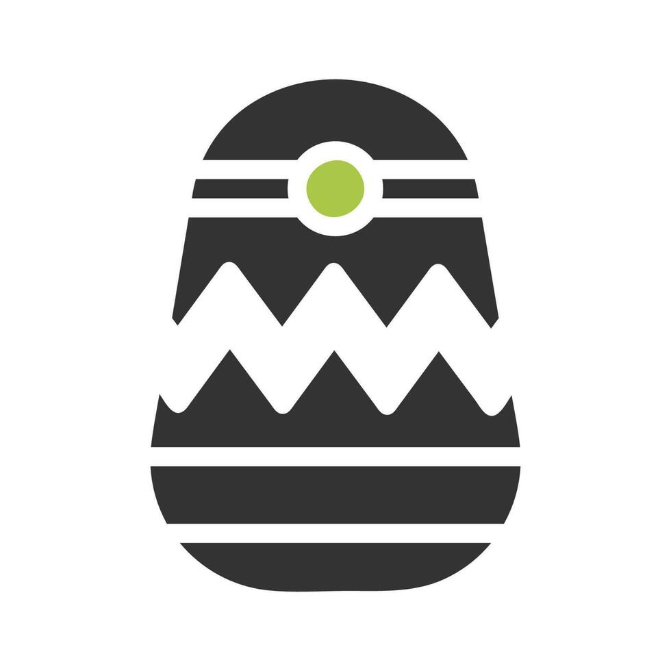 Oeuf icône solide vert gris Couleur Pâques symbole illustration. vecteur