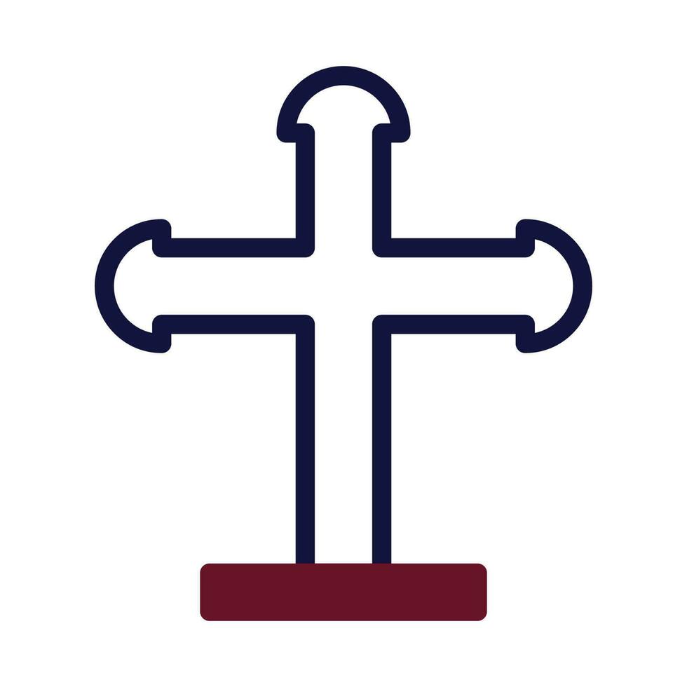 salib icône bichromie bordeaux marine Couleur Pâques symbole illustration. vecteur