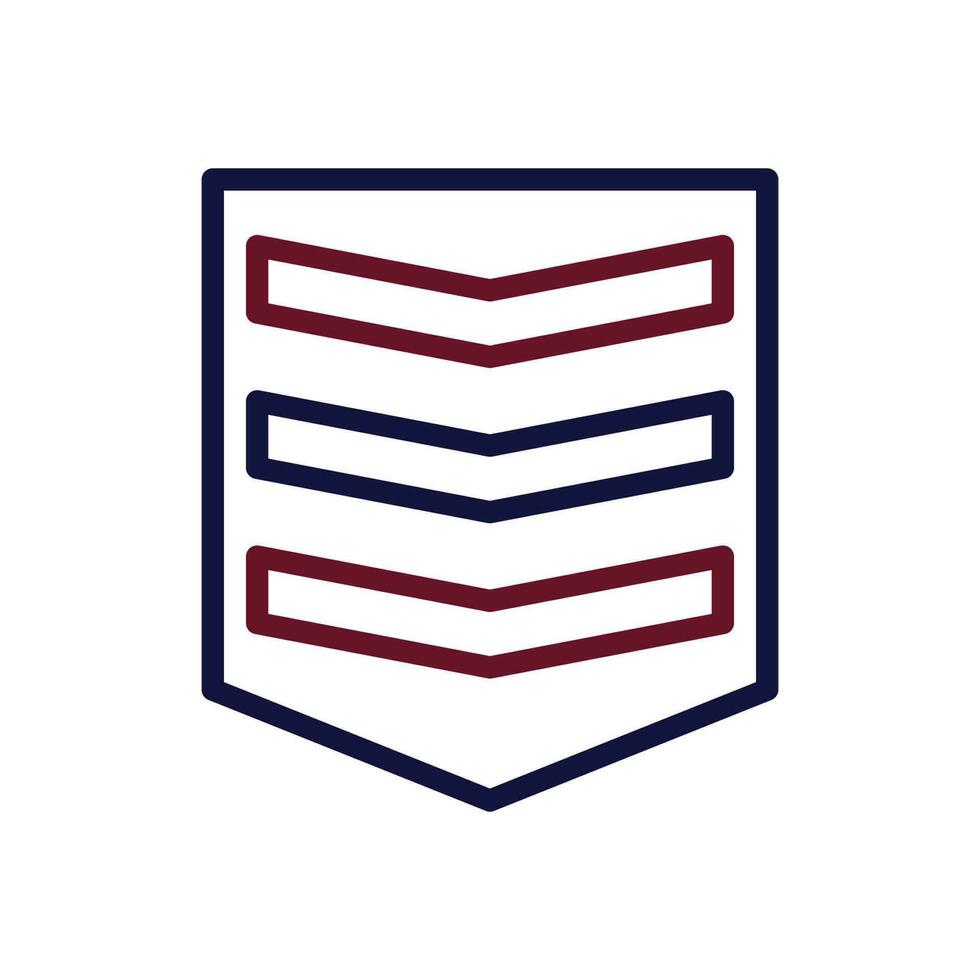 badge icône bicolore bordeaux marine Couleur militaire symbole parfait. vecteur