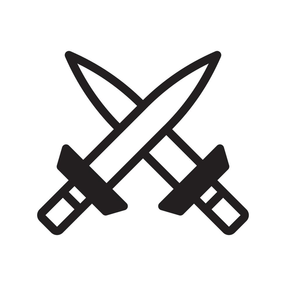 épée icône bichromie noir Couleur militaire symbole parfait. vecteur