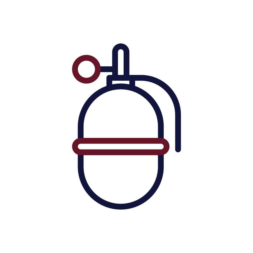 grenade icône bicolore bordeaux marine Couleur militaire symbole parfait. vecteur
