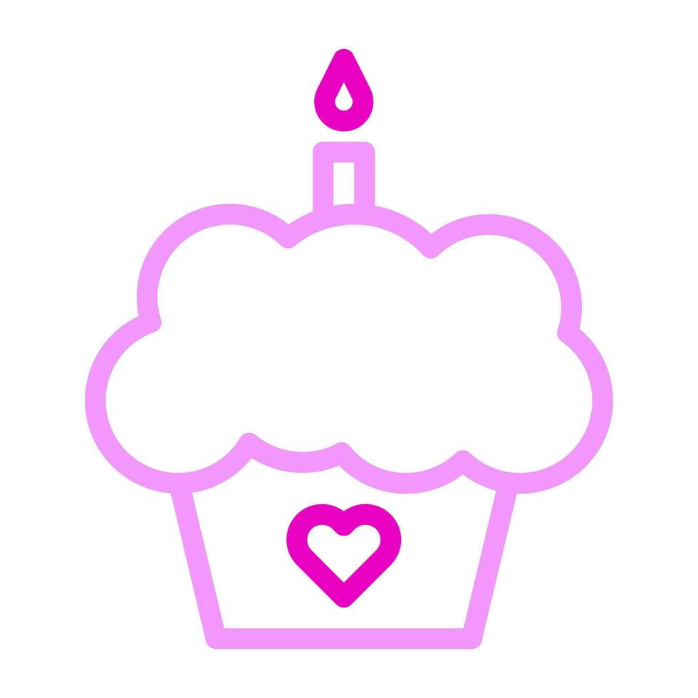 gâteau icône bicolore rose Couleur mère journée symbole illustration. vecteur