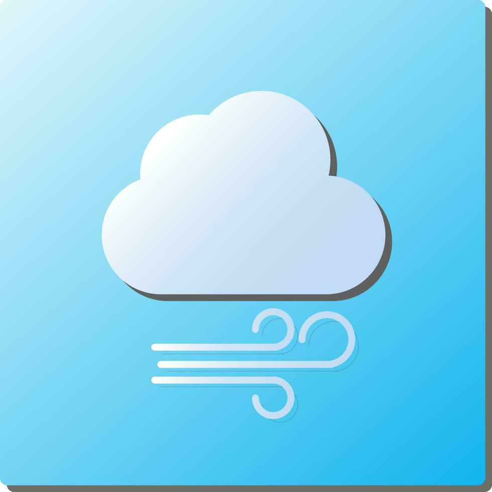 papier vent nuage carré icône dans bleu et blanc couleur. vecteur