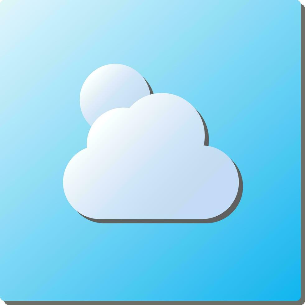 papier plein lune avec nuage carré icône dans bleu et blanc couleur. vecteur