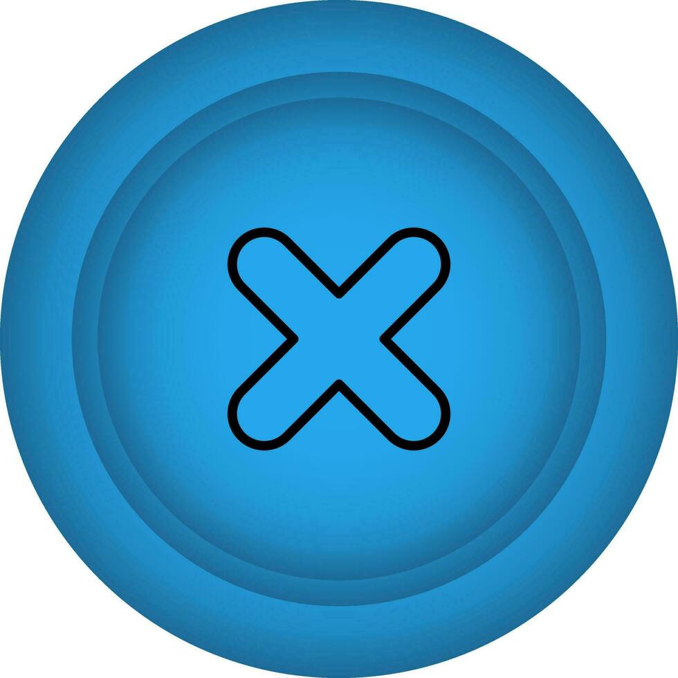 proche bouton bleu icône dans plat style. vecteur