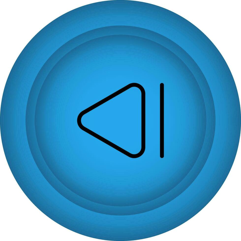 en arrière ou la gauche jouer bouton noir et bleu icône ou symbole. vecteur