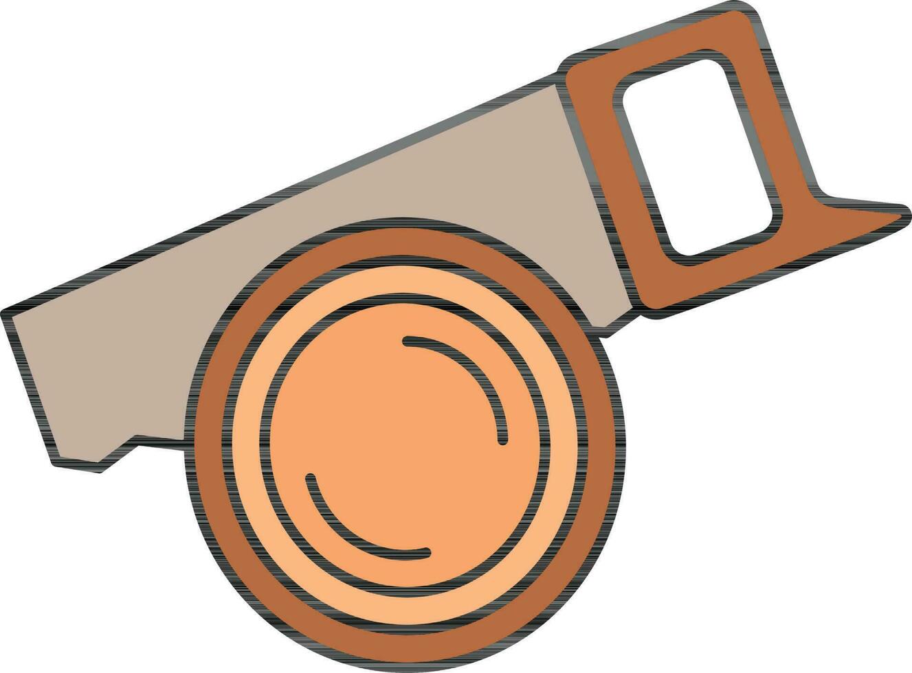 main vu sur souche icône dans Orange et marron couleur. vecteur