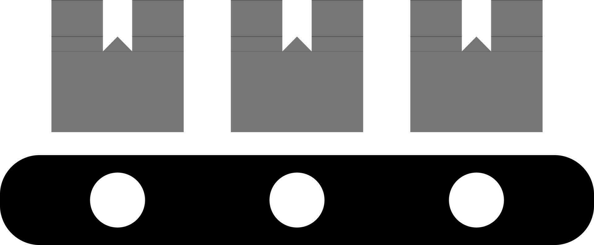 illustration de convoyeur ceinture et paquet glyphe icône. vecteur