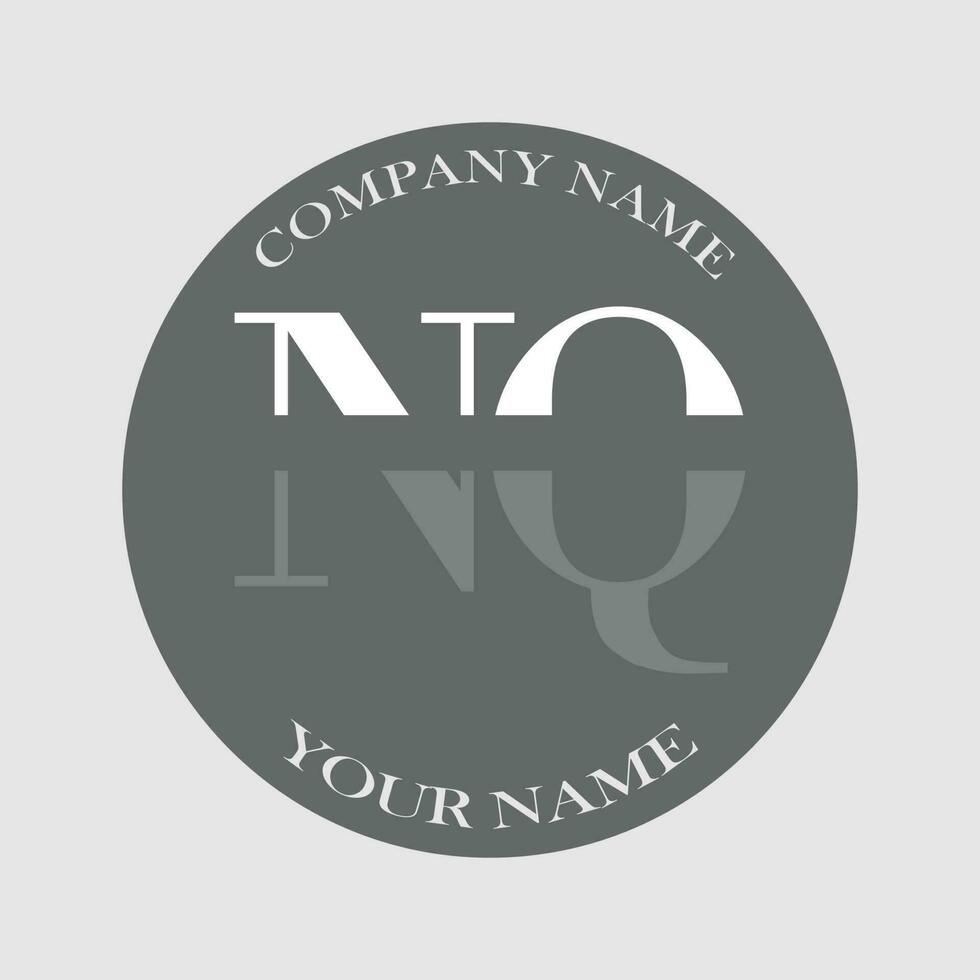 initiale nq logo lettre monogramme luxe main tiré vecteur