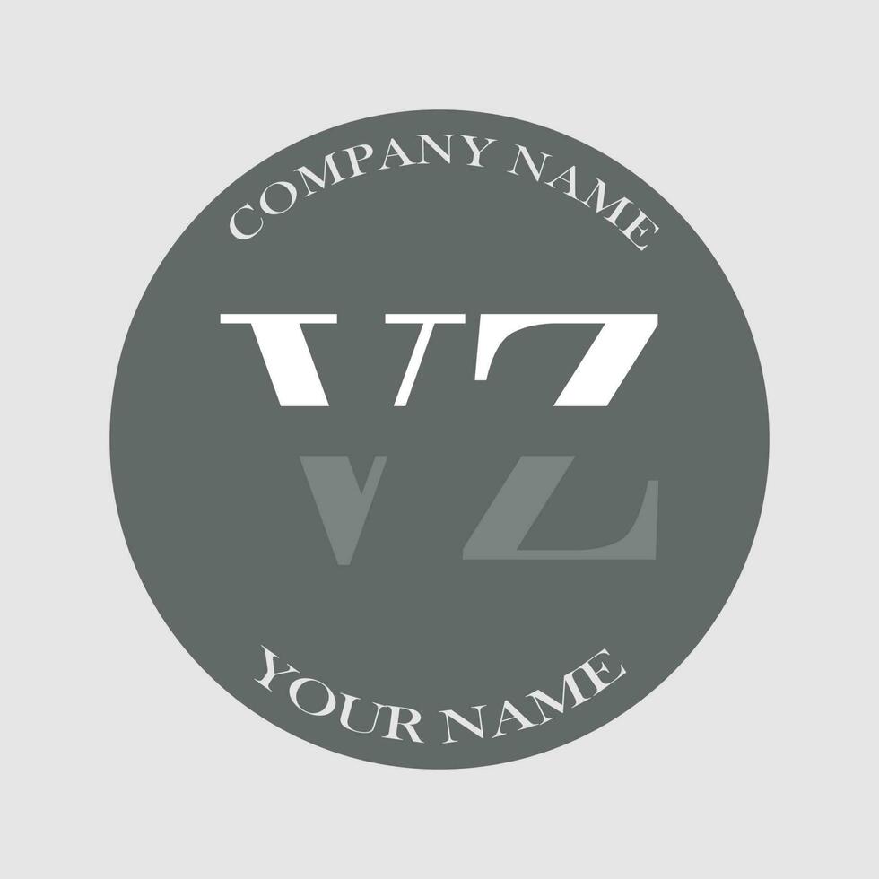 initiale vz logo lettre monogramme luxe main tiré vecteur