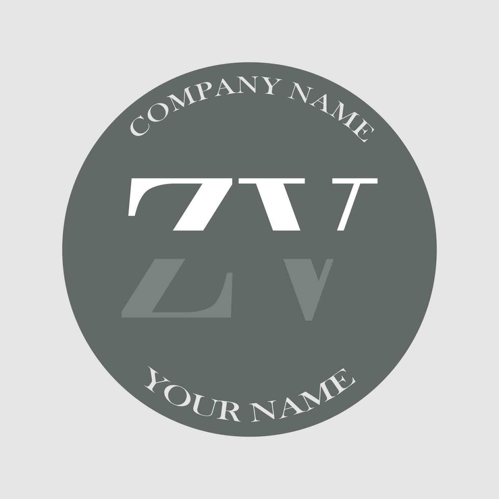 initiale zv logo lettre monogramme luxe main tiré vecteur