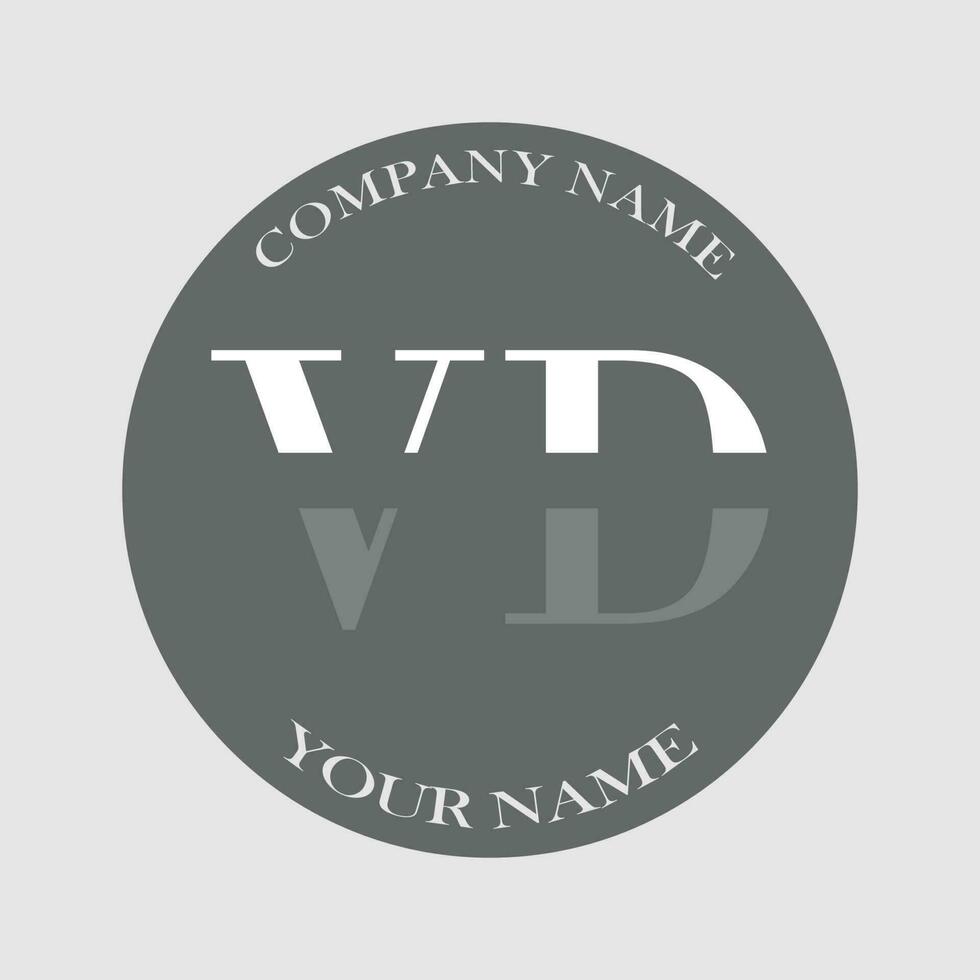initiale vd logo lettre monogramme luxe main tiré vecteur