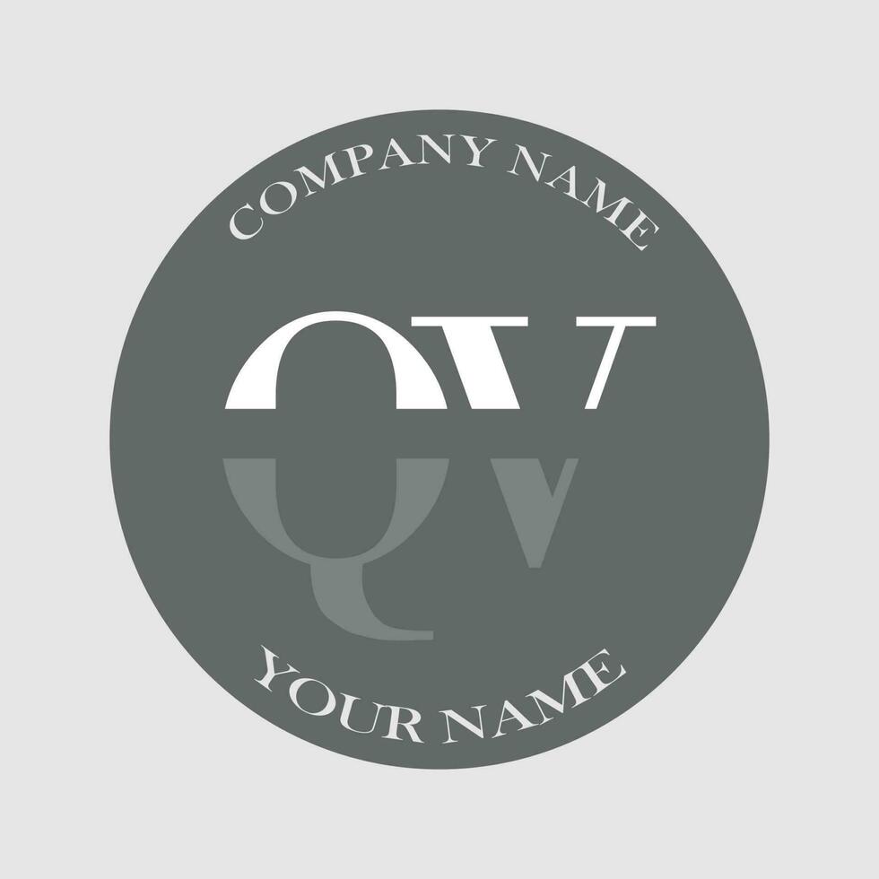 initiale qv logo lettre monogramme luxe main tiré vecteur