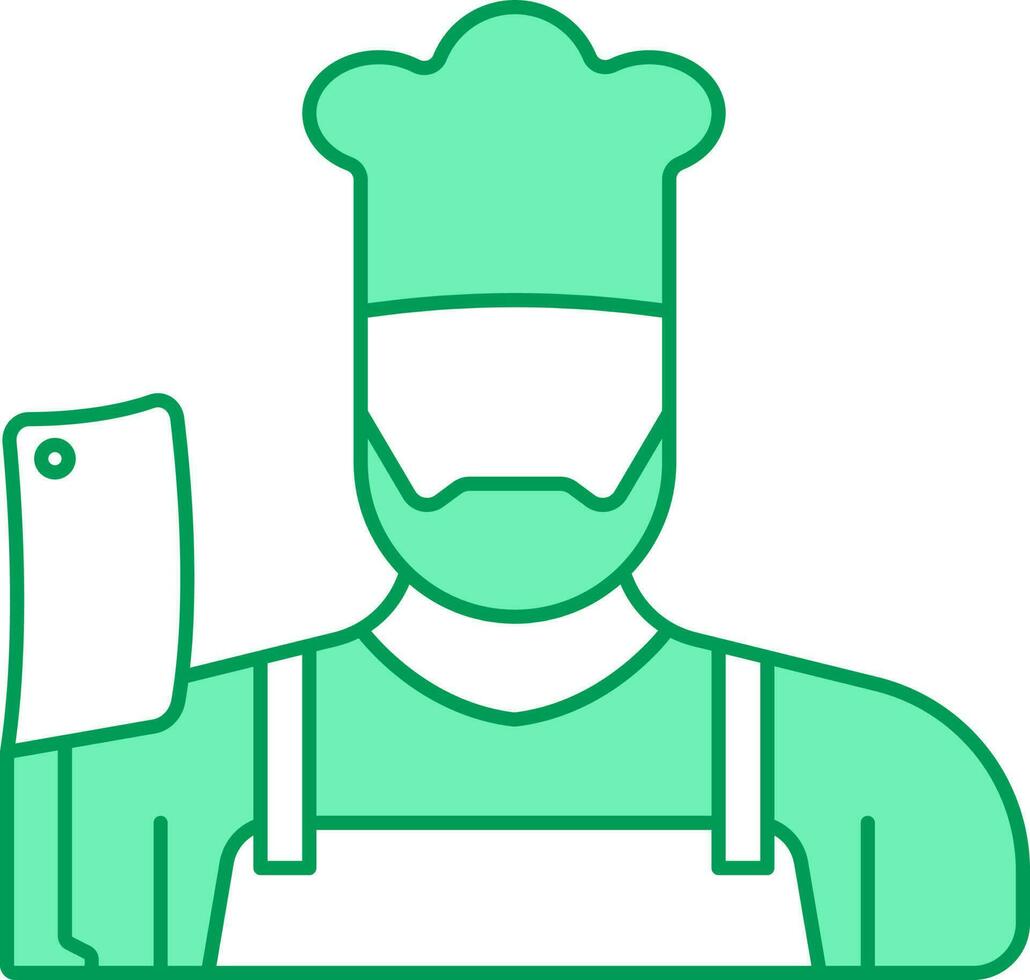 Boucher icône dans vert et blanc couleur. vecteur