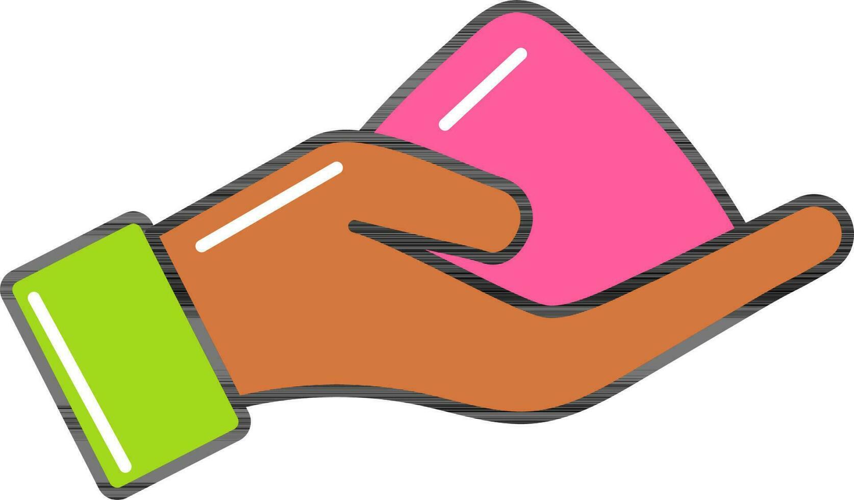 main en portant Holi Couleur plat icône ou symbole. vecteur
