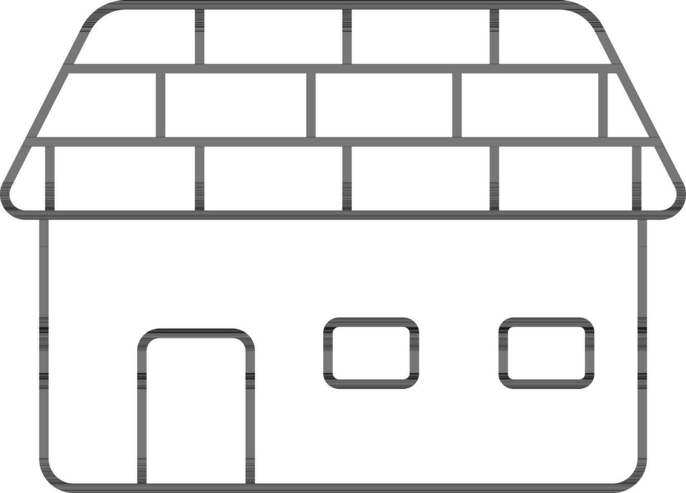 Accueil icône dans noir ligne art. vecteur