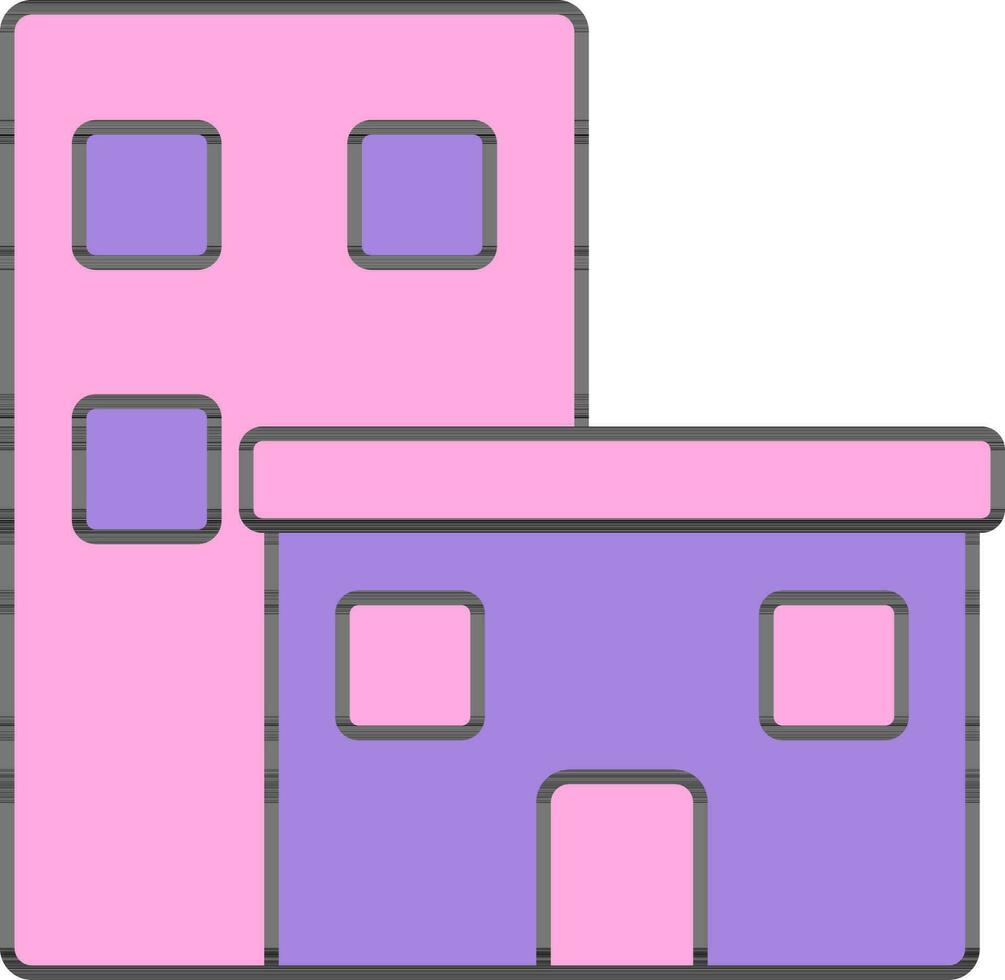 construire icône ou symbole dans rose et violet couleur. vecteur