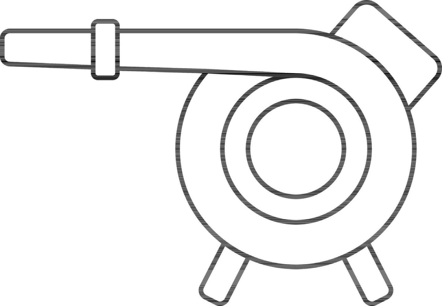 ventilateur icône ou symbole dans mince ligne art. vecteur