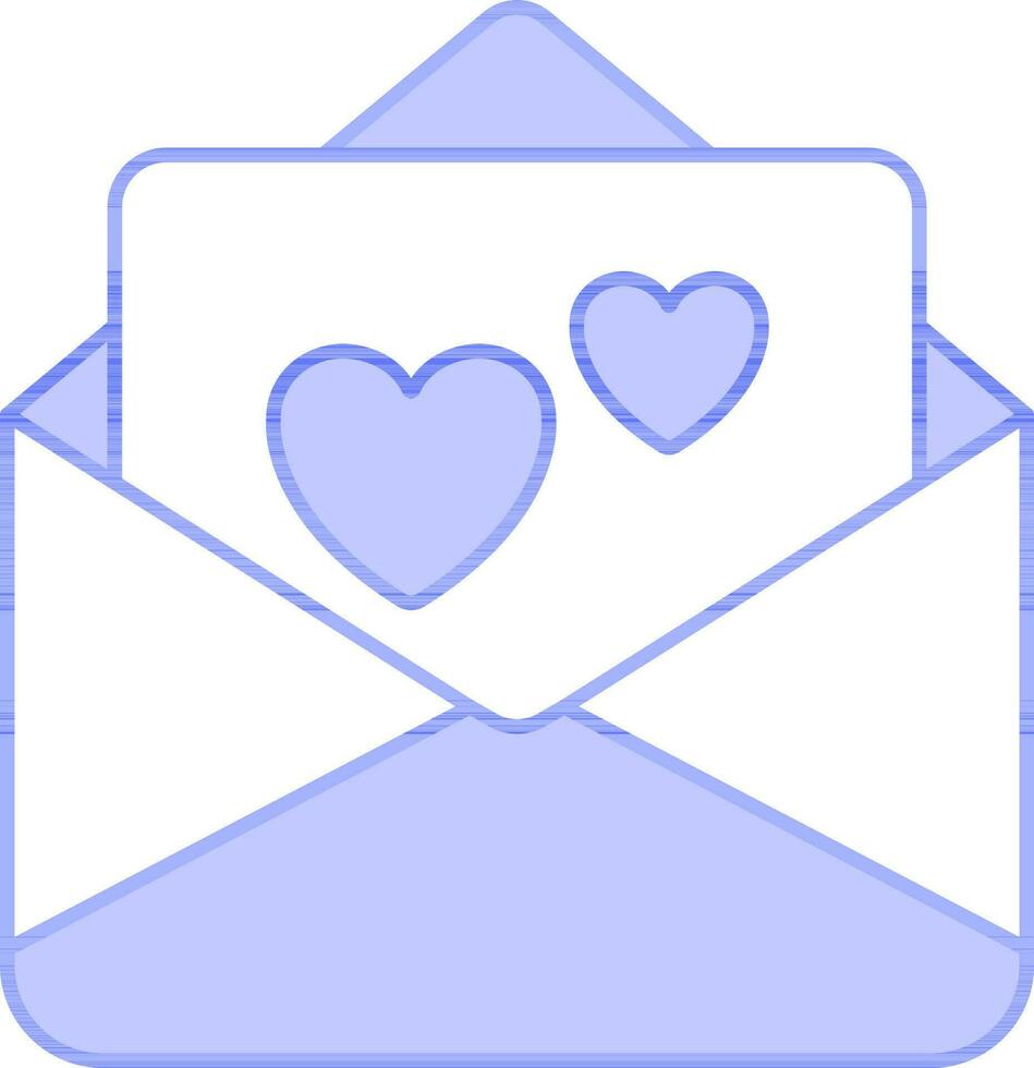 l'amour carte ou lettre icône dans bleu et blanc couleur. vecteur