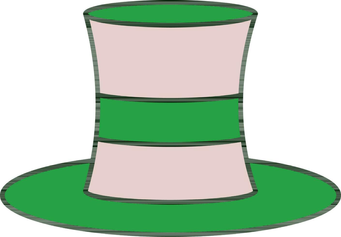 Haut chapeau icône dans vert et rose couleur. vecteur