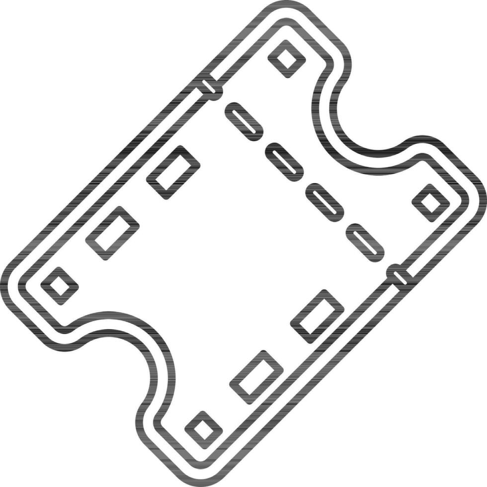 billet icône dans noir contour. vecteur