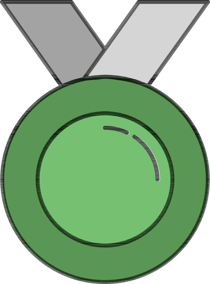 médaille icône dans vert et gris couleur. vecteur