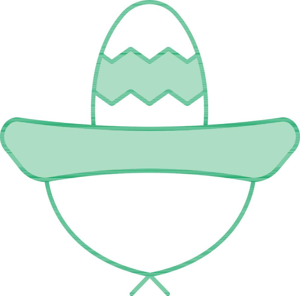 sombrero chapeau icône dans vert et blanc couleur. vecteur