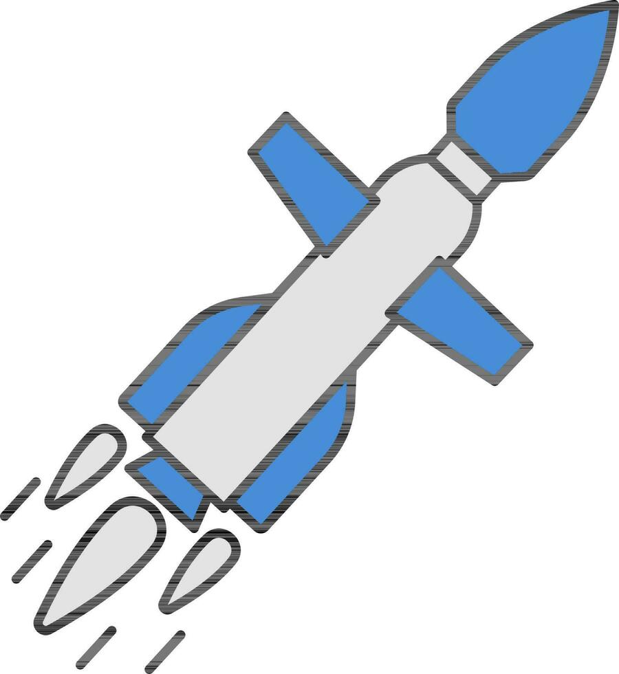 illustration de missile ou fusée icône dans bleu et gris couleur. vecteur