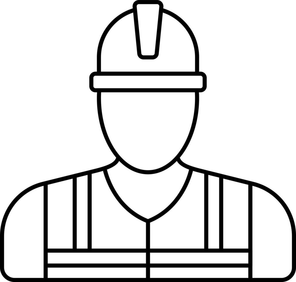 construction ouvrier icône dans mince ligne art. vecteur