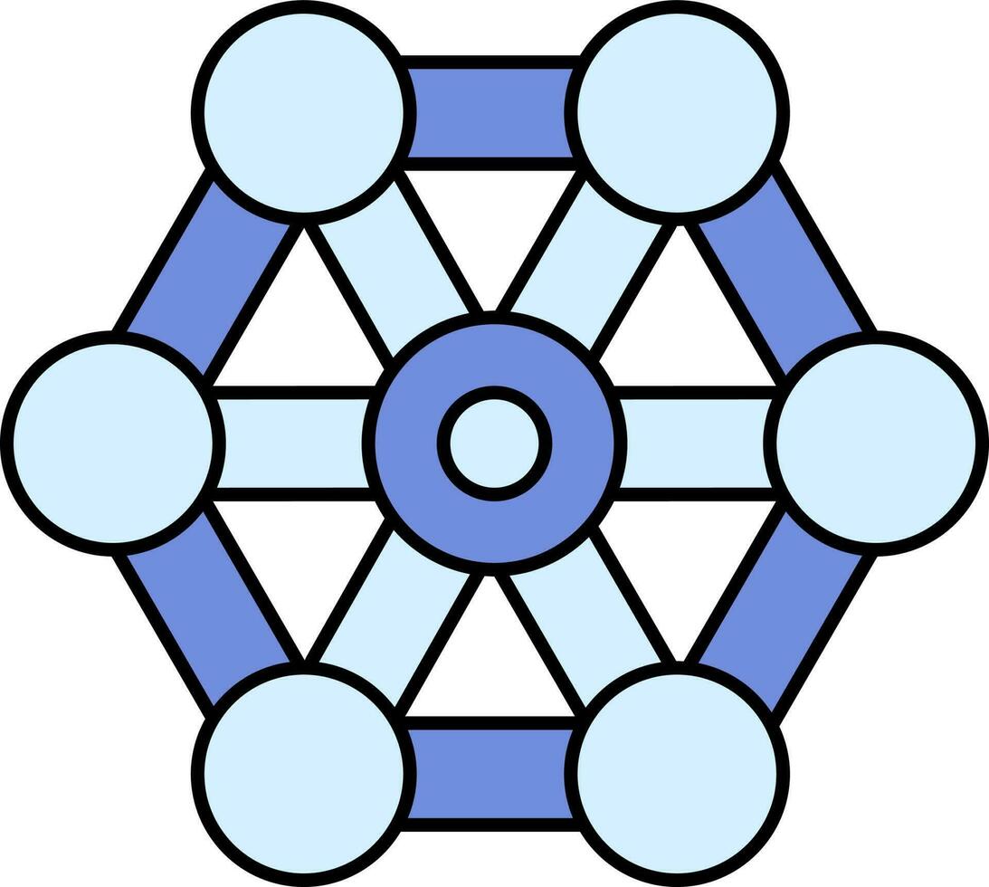 cellules ou molécule structure bleu icône. vecteur