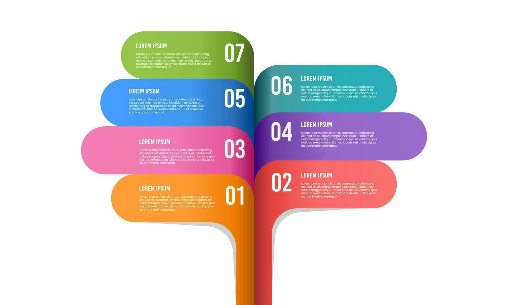 affaires infographie conception modèle sept options. vecteur illustration.