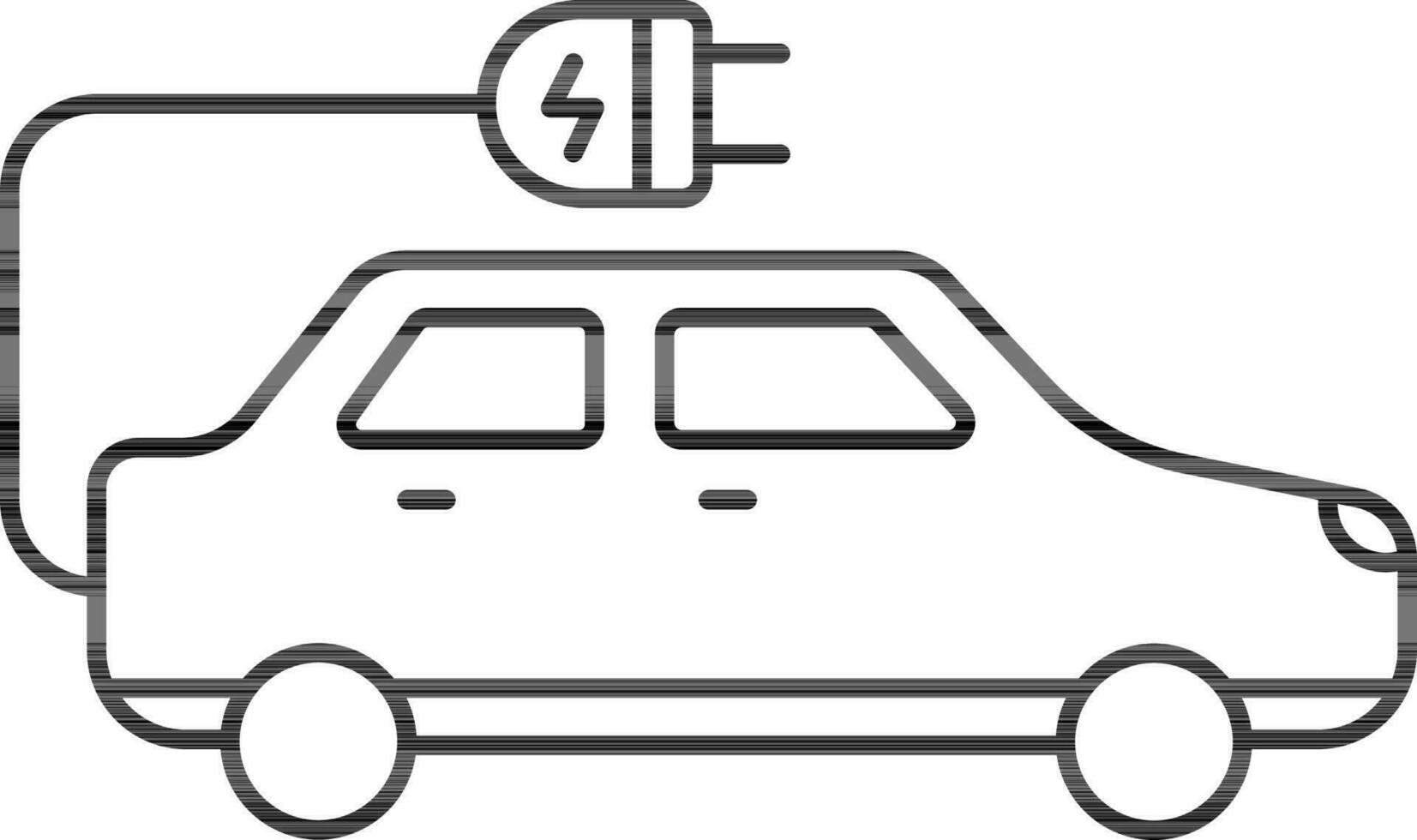 ligne art illustration de électrique voiture icône. vecteur