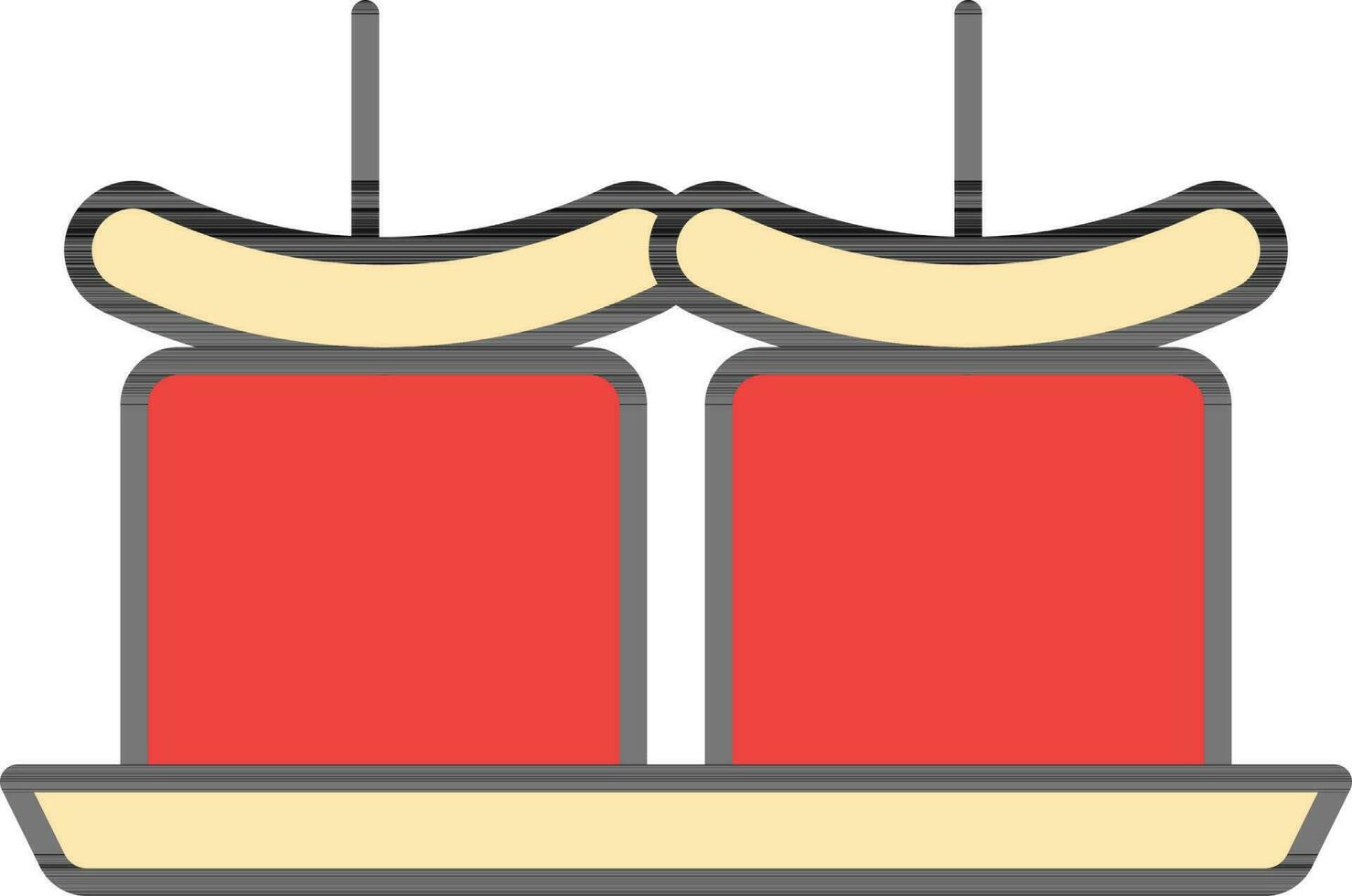 paneer tikka icône dans rouge et Jaune couleur. vecteur