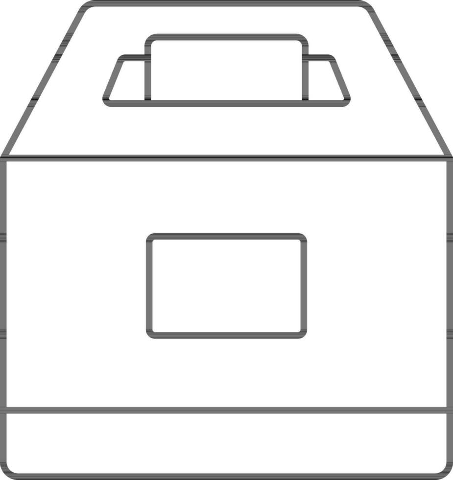 voter ou scrutin boîte icône dans noir contour. vecteur