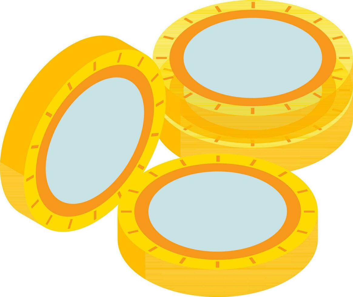 isométrique d'or pièces de monnaie pour Paiement concept. vecteur