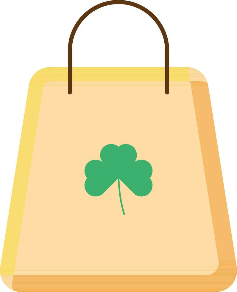 porter sac avec trèfle feuille symbole icône dans Jaune et vert couleur. vecteur