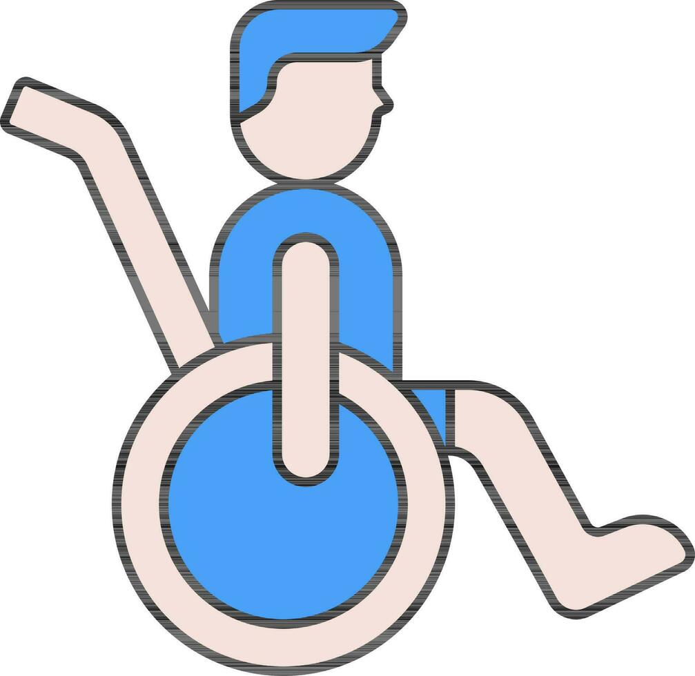 fauteuil roulant désactivée gens icône dans bleu et rose couleur. vecteur