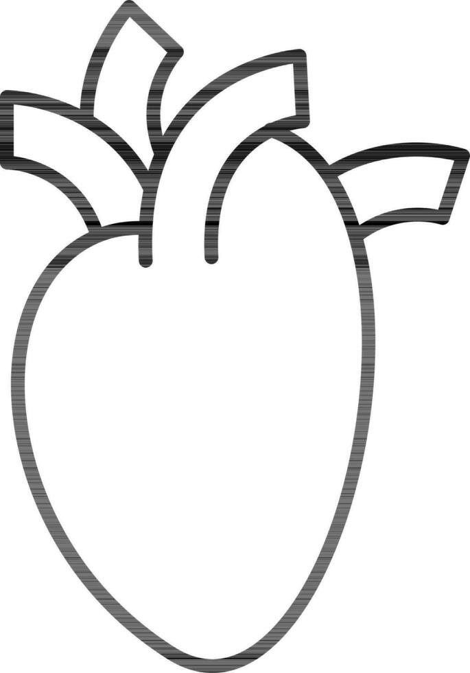 noir accident vasculaire cérébral cœur icône ou symbole dans plat style. vecteur
