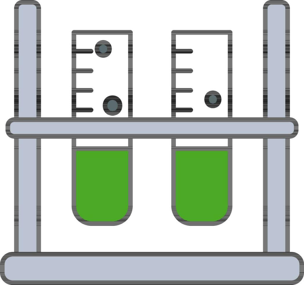 chimique tester tube dans supporter vert et bleu icône. vecteur