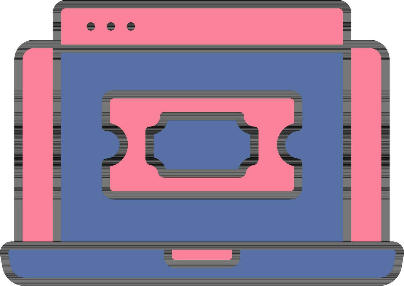 rose et bleu Couleur en ligne billet réservation de portable icône. vecteur