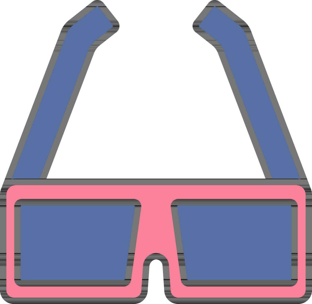 œil des lunettes icône dans bleu et rose couleur. vecteur