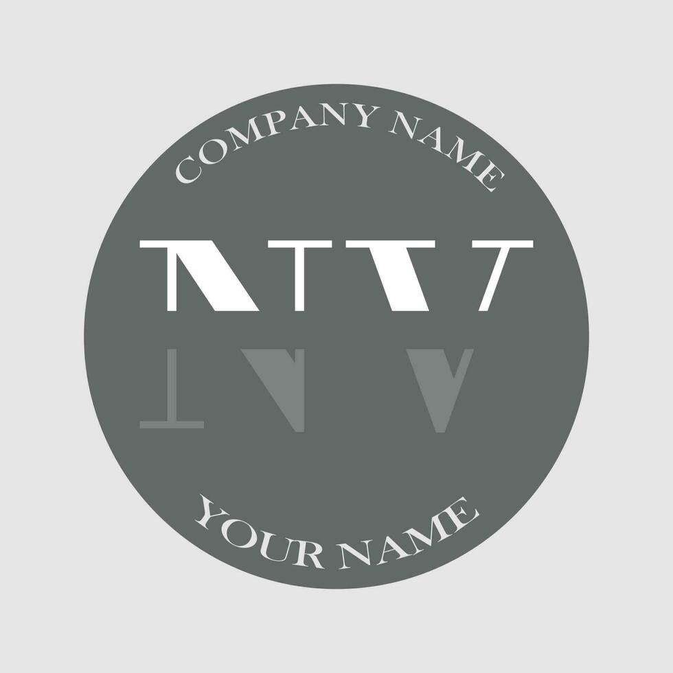 initiale nv logo lettre monogramme luxe main tiré vecteur