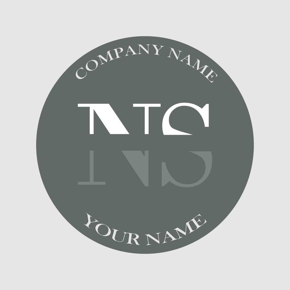 initiale ns logo lettre monogramme luxe main tiré vecteur